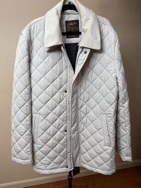 Vellapais Men's Quilted Jacket Beige Size XL Utility Pockets Made in Turkey NEW